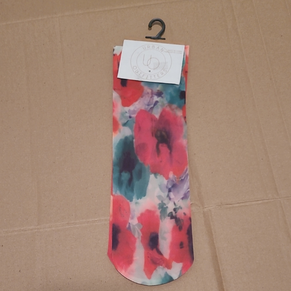 Urban Outfitters Colorful Sheer Floral Socks